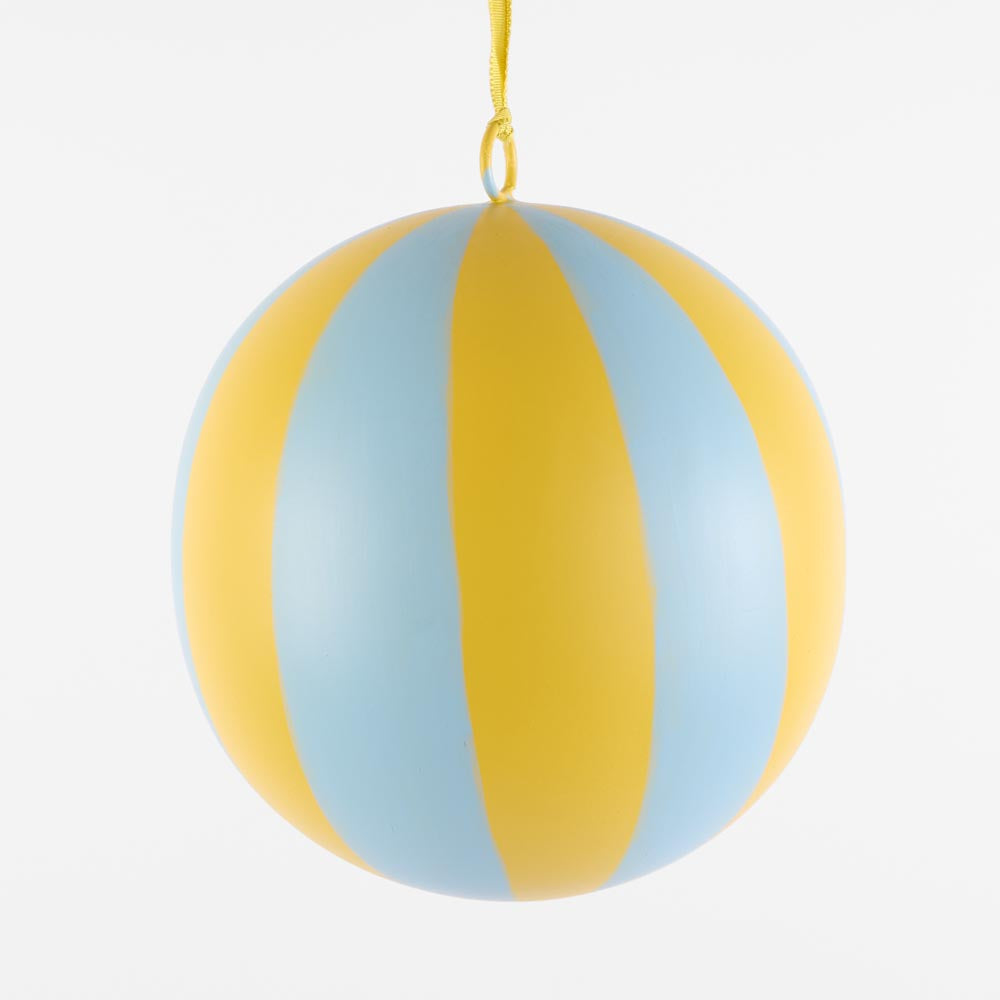 La Dolce Vita Striped Iron Bauble Large Yellow