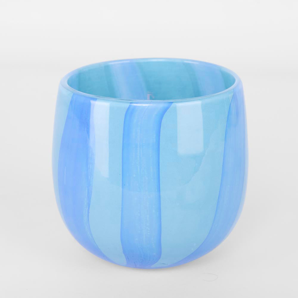 Dolce Vita Handblown Glass Vessel Light Blue & Blue