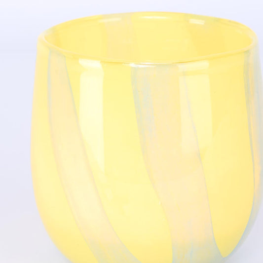 Dolce Vita Handblown Glass Vessel Yellow & Blue