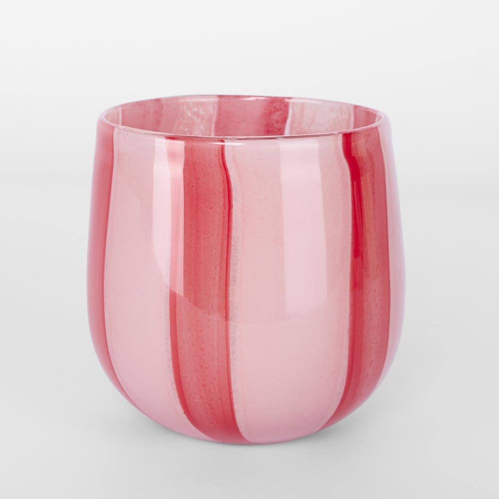 Dolce Vita Handblown Glass Vessel Pink & Red