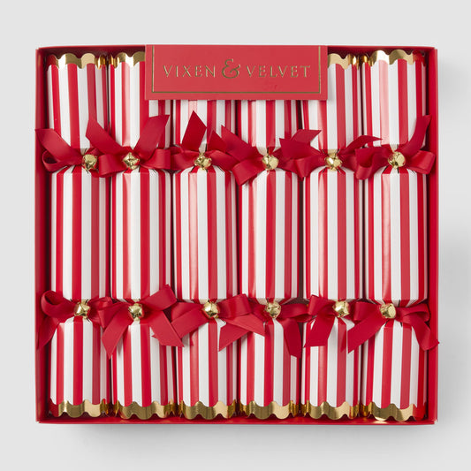 Candy Cane Red Stripe Crackers – Box of 6