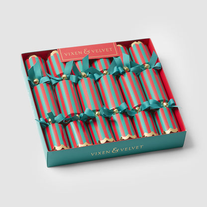 Noel Stripe Emerald Crackers – Box of 6