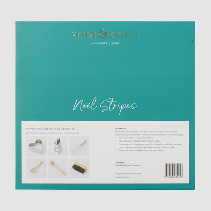 Noel Stripe Emerald Crackers – Box of 6