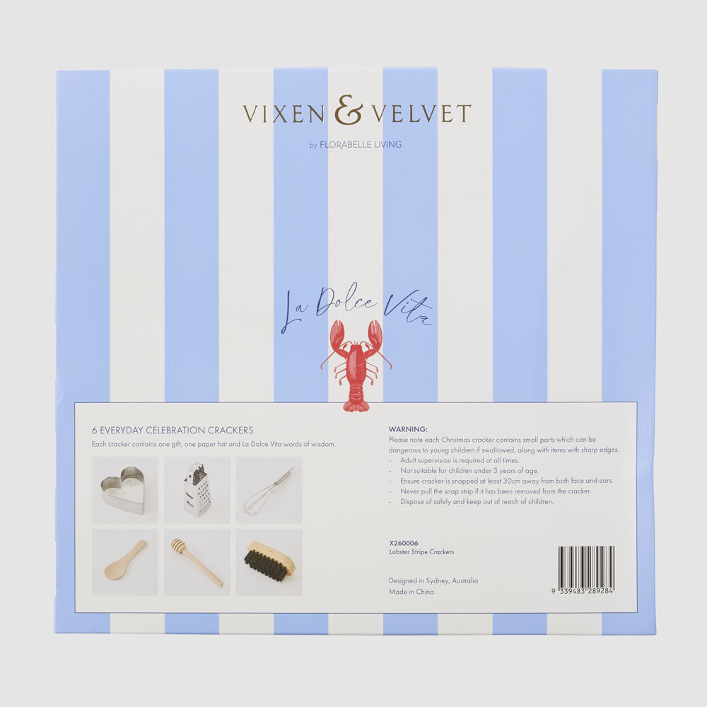 Lobster Stripe Crackers – Box of 6