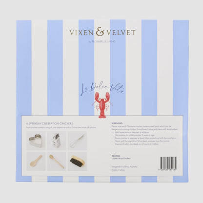 Lobster Stripe Crackers – Box of 6