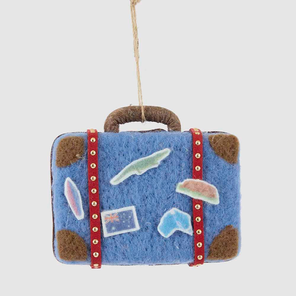 Aussie Suitcase Explorer Tree Decoration Blue