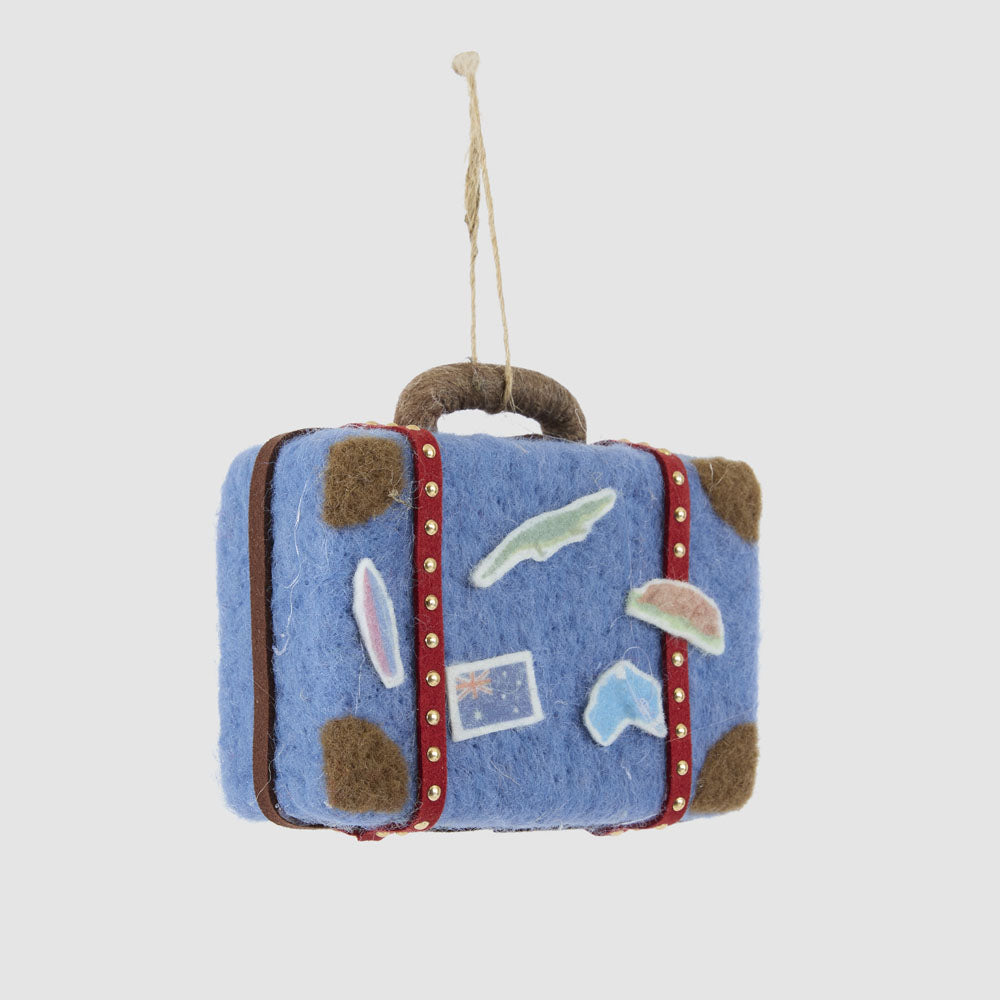 Aussie Suitcase Explorer Tree Decoration Blue