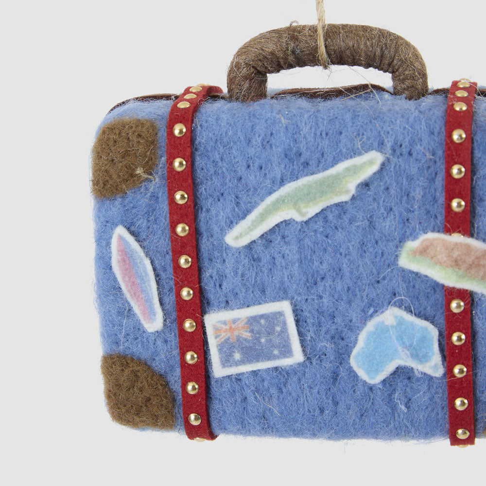 Aussie Suitcase Explorer Tree Decoration Blue