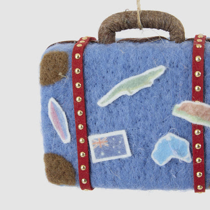 Aussie Suitcase Explorer Tree Decoration Blue