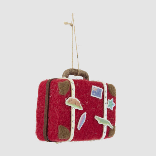 Aussie Suitcase Happy Travels Decoration Red