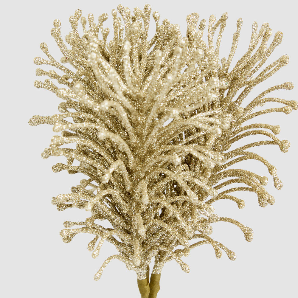 Glitter Fern Bunch Champagne