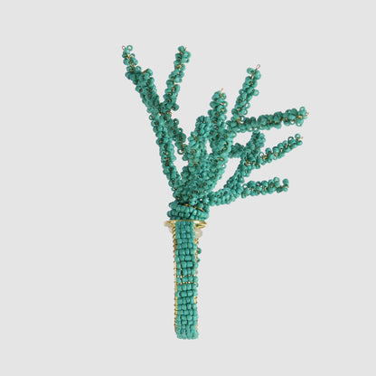 Beaded Coral Napkin Ring Aqua