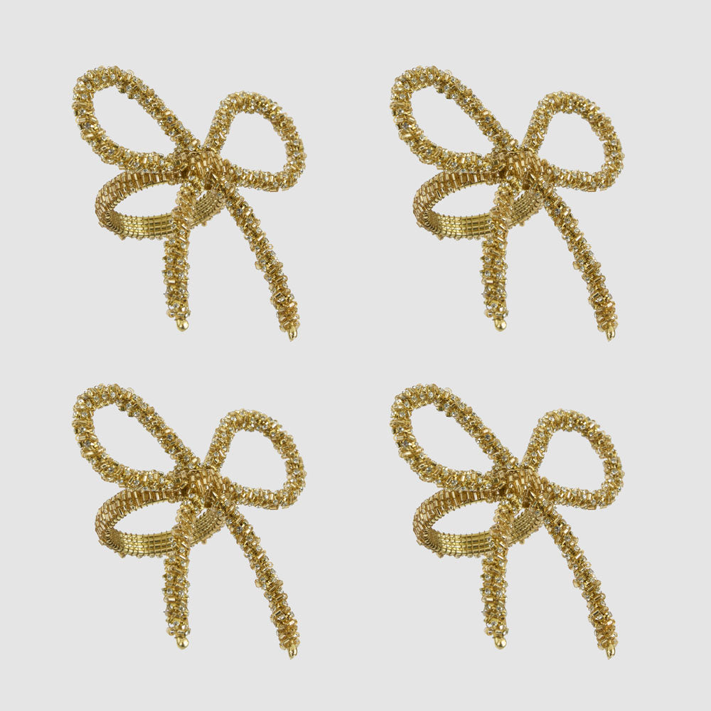 Tiffany Bow Napkin Ring Gold - Set of 4
