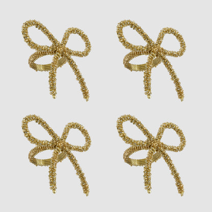 Tiffany Bow Napkin Ring Gold - Set of 4