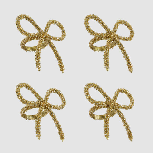 Tiffany Bow Napkin Ring Gold - Set of 4