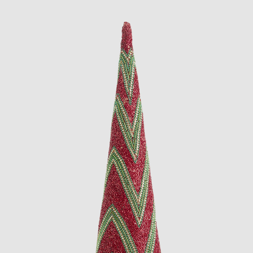 Redou Zig Zag Cone Tree Large Red & Green