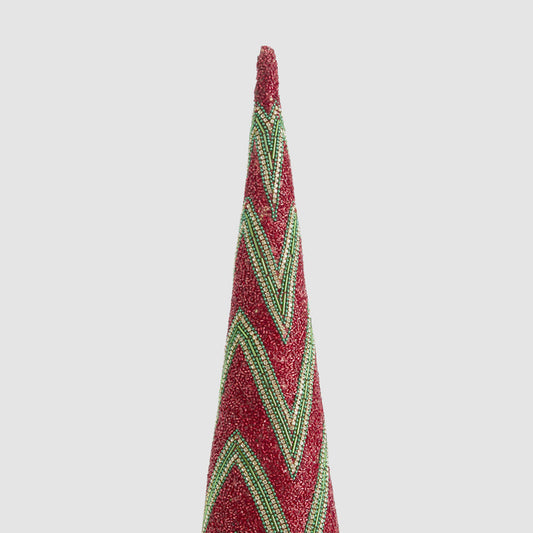Redou Zig Zag Cone Tree Large Red & Green