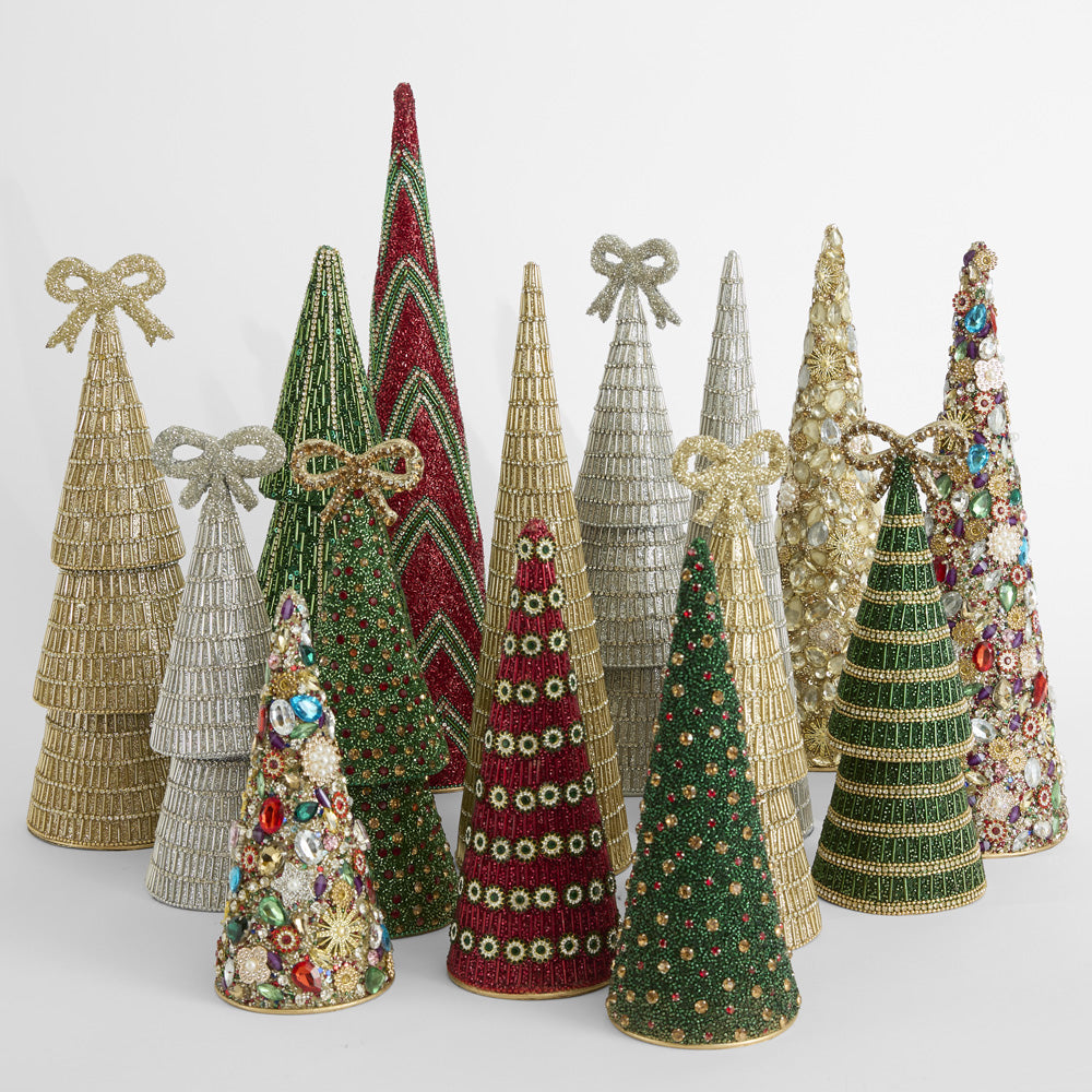 Ansance Tiered Beaded Cone Tree Medium Green