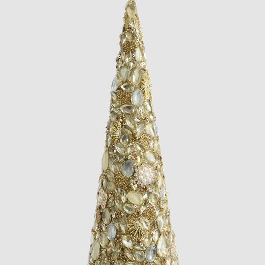 Oro Gem Cone Tree Gold Small