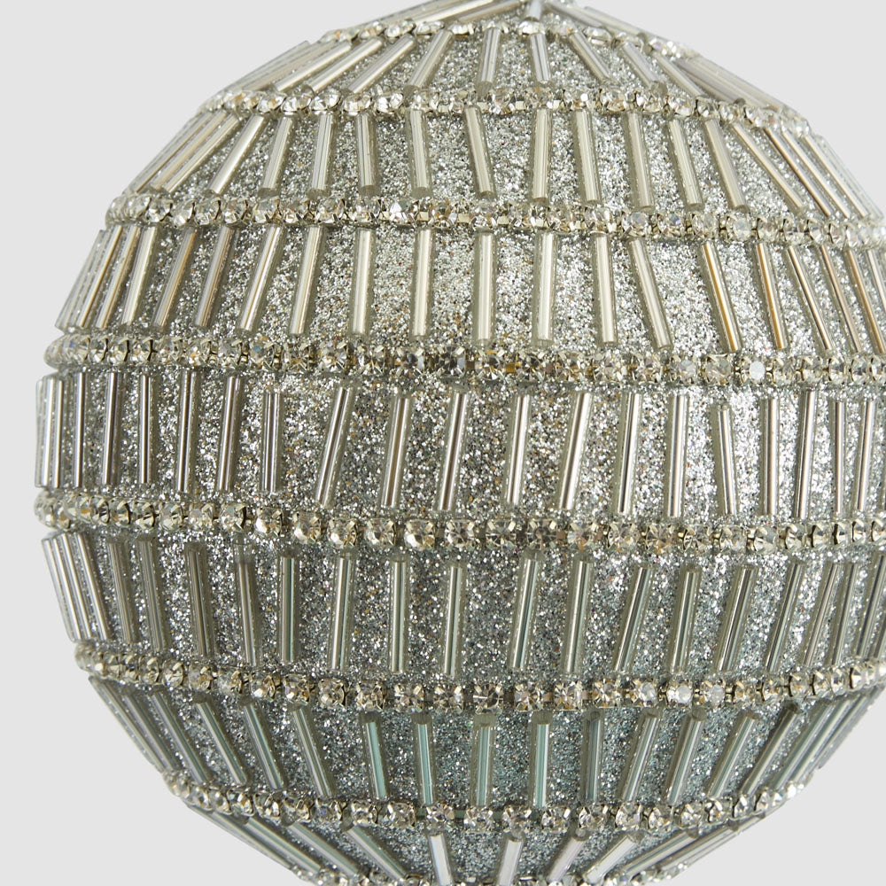 Bugle Bead Bauble Silver