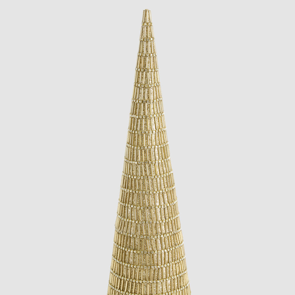 Bugle Bead Cone Tree Gold