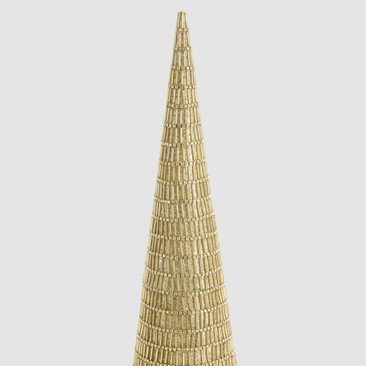 Bugle Bead Cone Tree Gold
