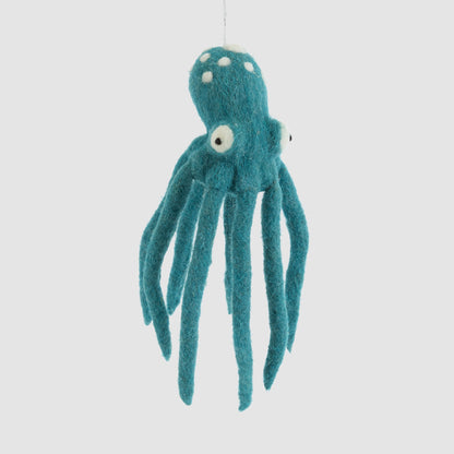 Averil the Octopus Hanging Decoration Teal Green