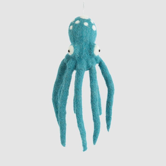 Averil the Octopus Hanging Decoration Teal Green