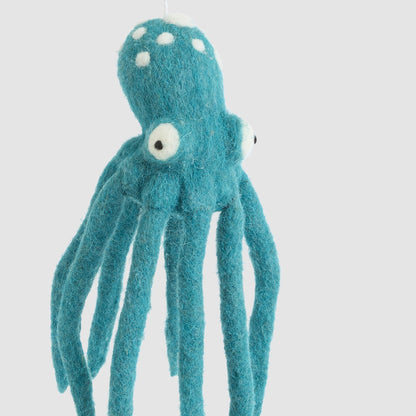 Averil the Octopus Hanging Decoration Teal Green