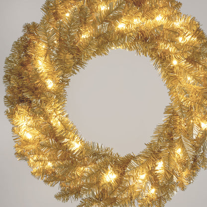 Champagne Wreath with 50 LED 60cm