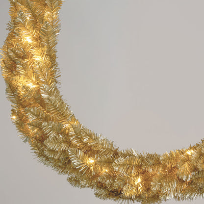 Champagne Wreath with 70 LED 90cm