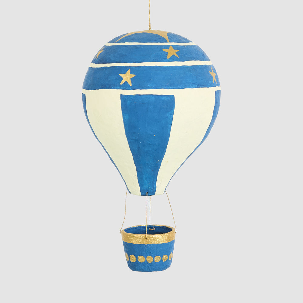 Mache Hot Air Balloon Large Blue