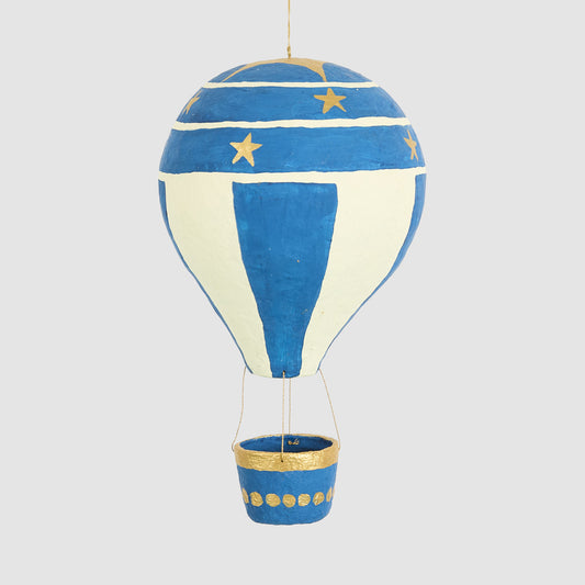 Mache Hot Air Balloon Large Blue