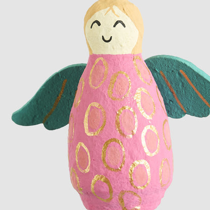 Mache Angel Hanging Decoration Hot Pink