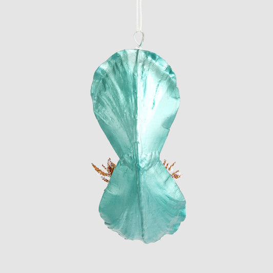 Oyster Shell Hanging Tree Decoration Teal