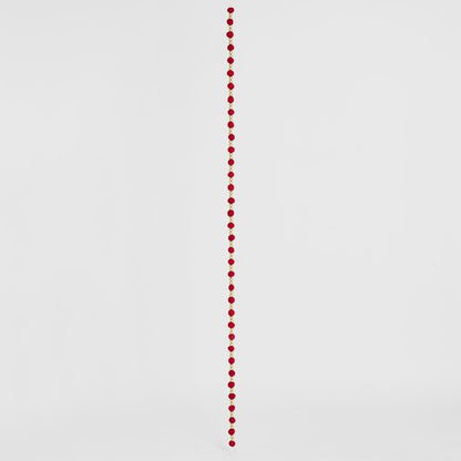 Felt Pompom Garland With Gold Beads Red