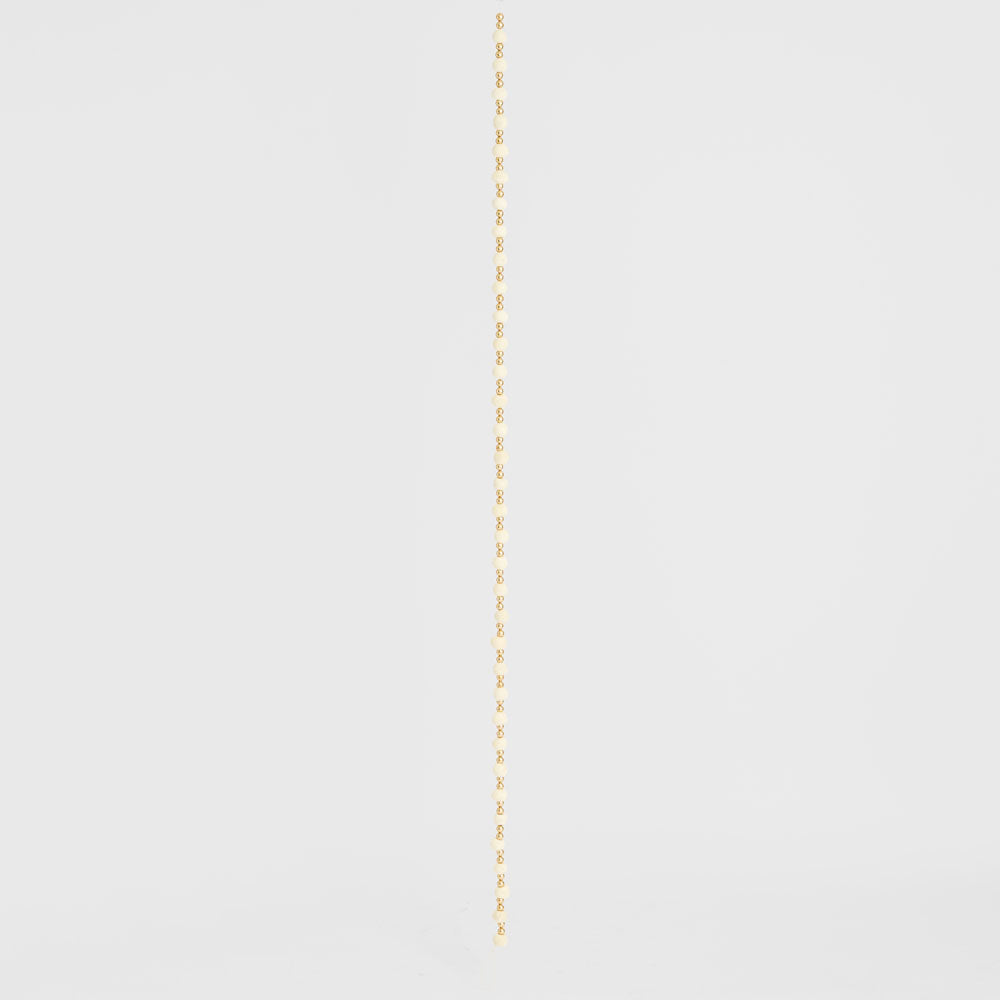 Felt Pompom Garland With Gold Beads Ivory