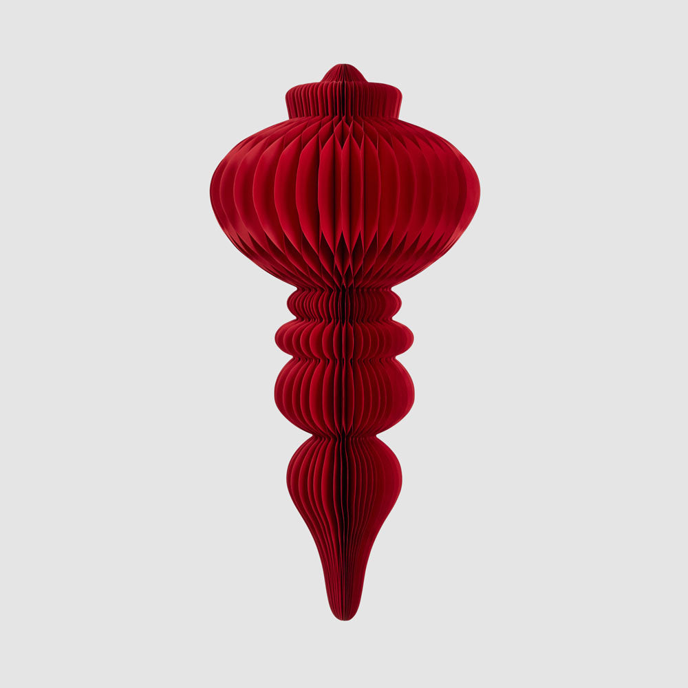 Paper Crest Finial Decoration Red