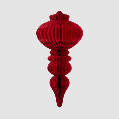 Paper Crest Finial Decoration Red