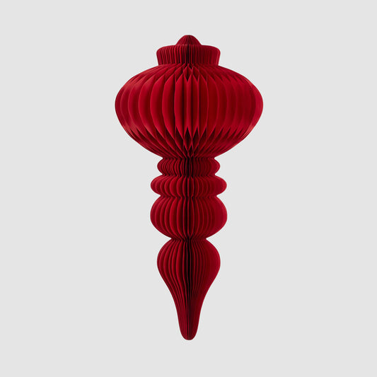 Paper Crest Finial Decoration Red