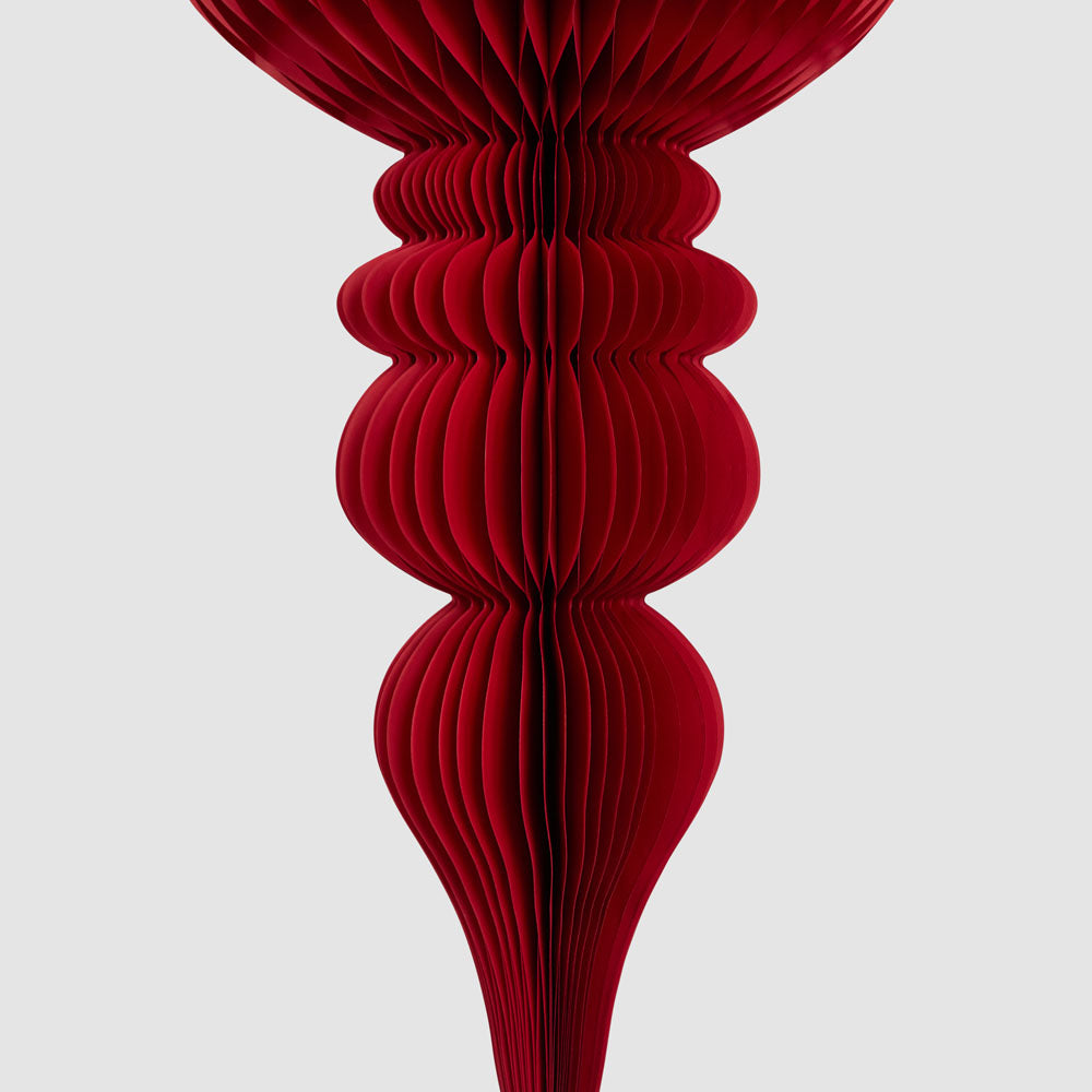 Paper Crest Finial Decoration Red