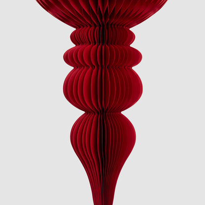 Paper Crest Finial Decoration Red