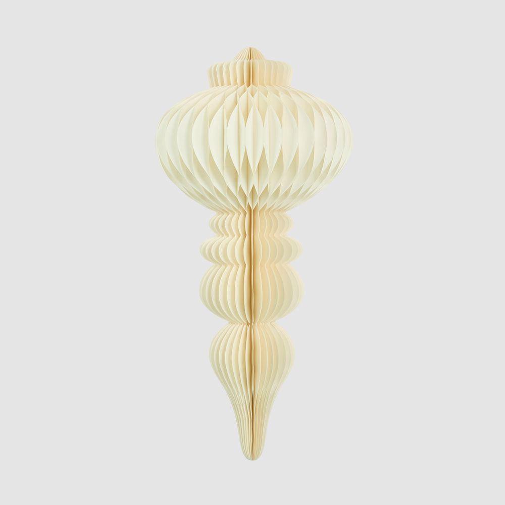 Paper Crest Finial Decoration White
