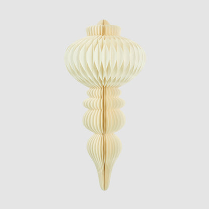 Paper Crest Finial Decoration White