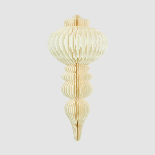 Paper Crest Finial Decoration White