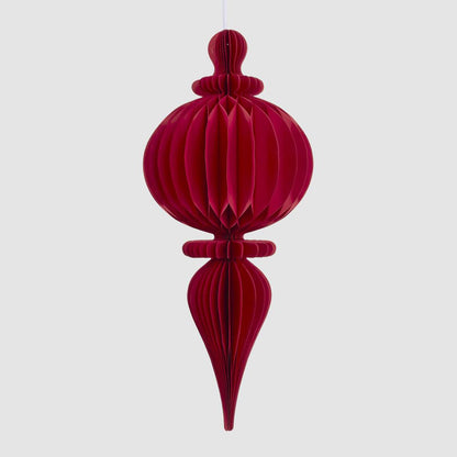 Paper Bulb Finial Decoration Red