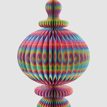 Paper Bulb Finial Decoration Multi Colour