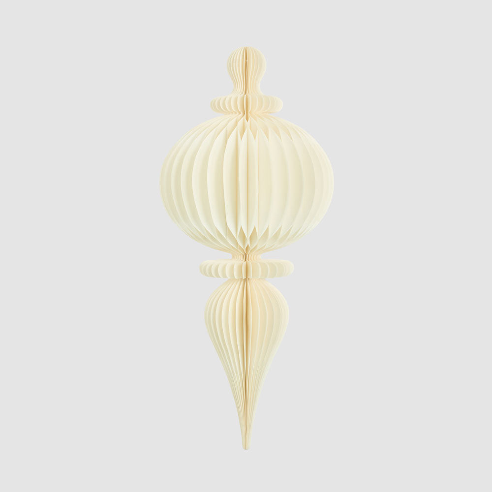 Paper Bulb Finial Decoration White