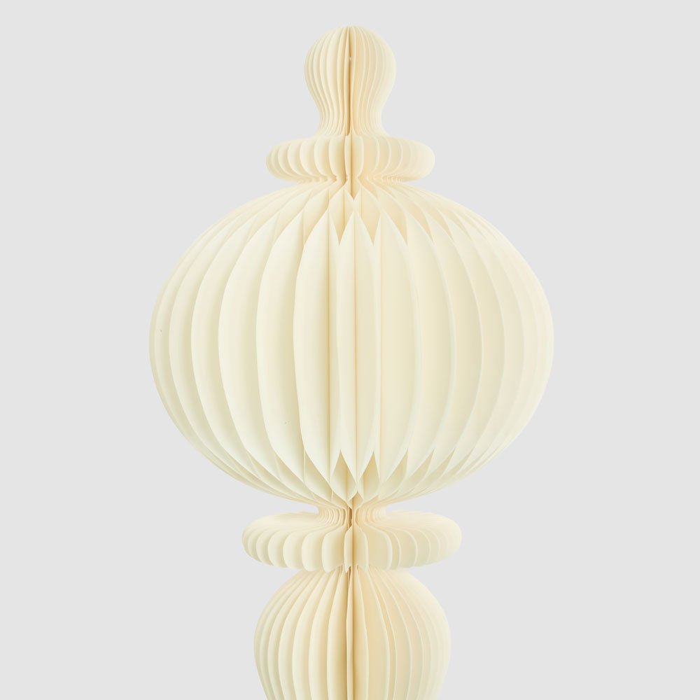Paper Bulb Finial Decoration White