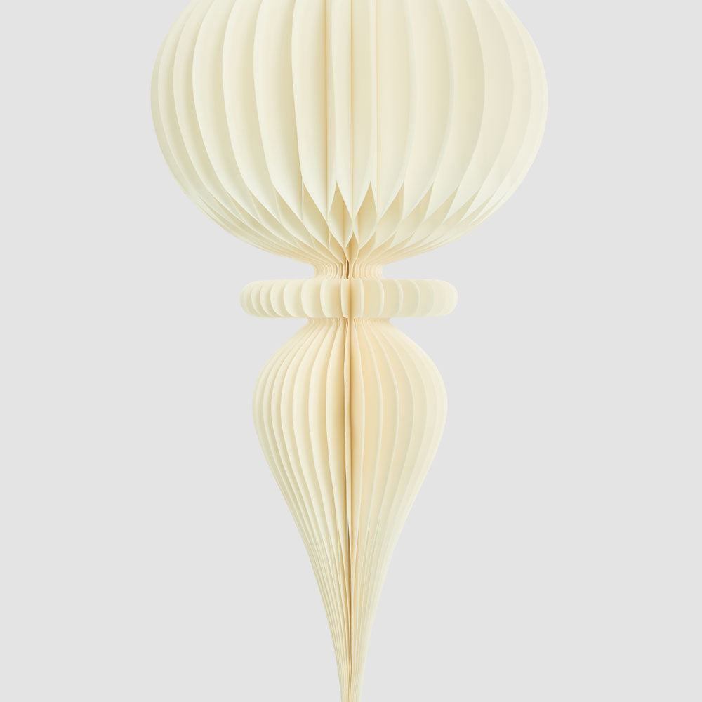 Paper Bulb Finial Decoration White